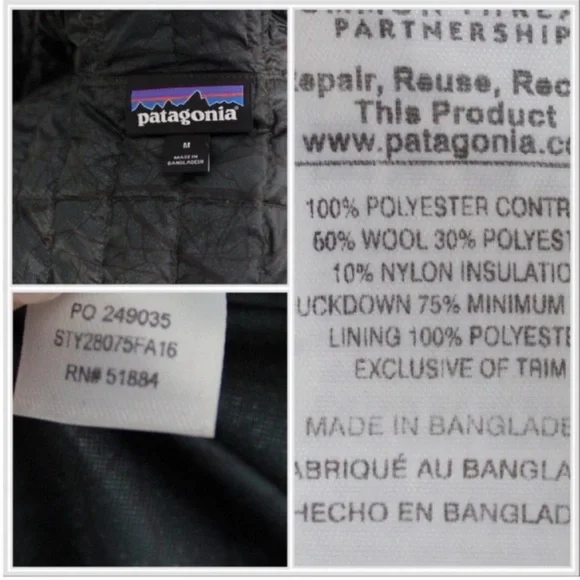 Patagonia Rare Recycled Down Hooded Coat Carbon
Green Medium - Picture 11 of 17